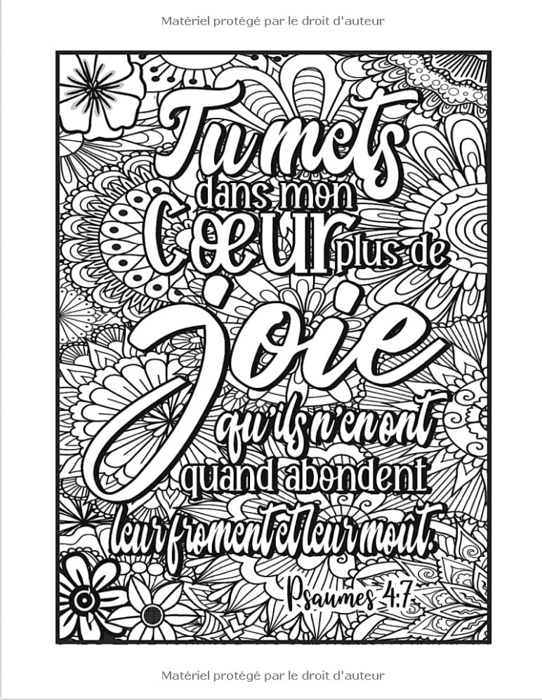Citations à Colorier - Livre religieux avec des versets bibliques à colorier