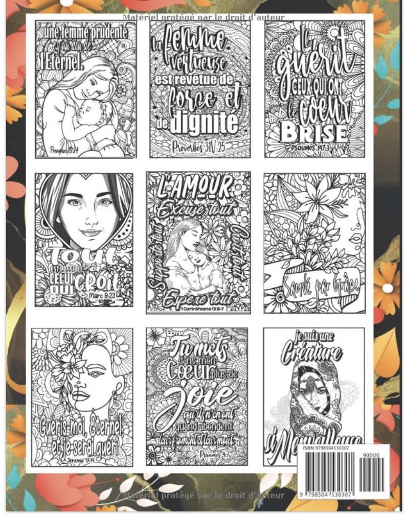 Citations à Colorier - Livre religieux avec des versets bibliques à colorier