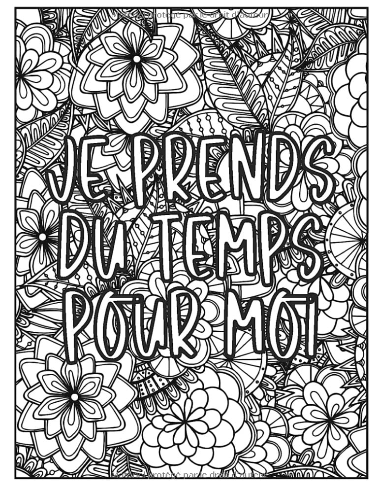COLORIAGES CITATIONS POSITIVES Mandalas fleurs anti stress à colorier pour adultes