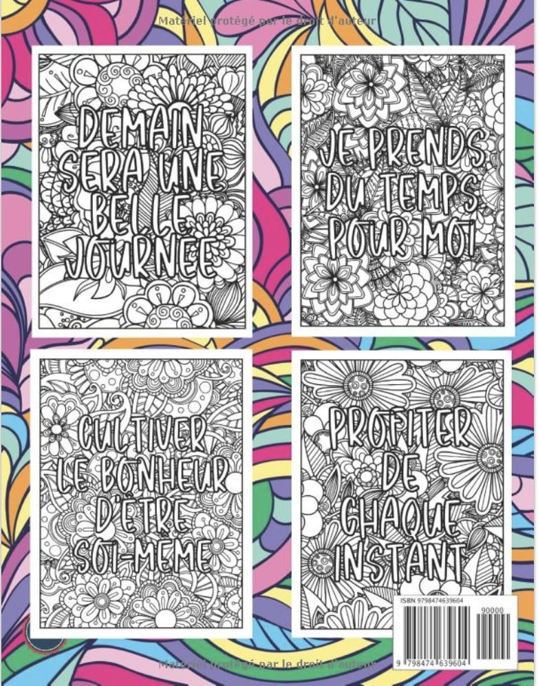 COLORIAGES CITATIONS POSITIVES Mandalas fleurs anti stress à colorier pour adultes
