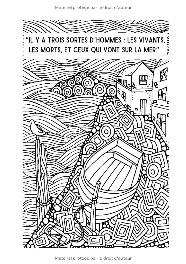 Promenade Maritime - Proverbes, citations et dictons à colorier