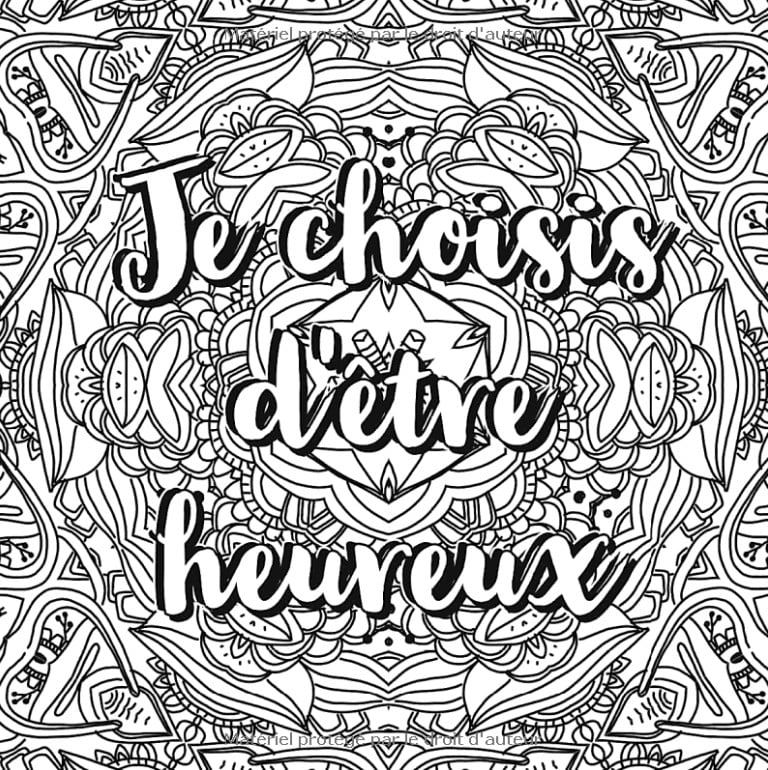 Je suis unique Mandalas à colorier de pensées positives pour la confiance en soi, l'amour de soi et la motivation