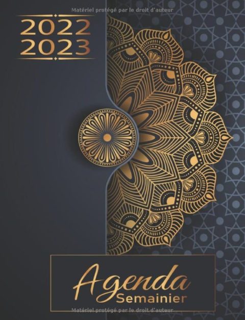 Agenda 2022-2023 Semainier 1 semaine sur deux pages ,18 mois de juin 2022 à décembre 2023
