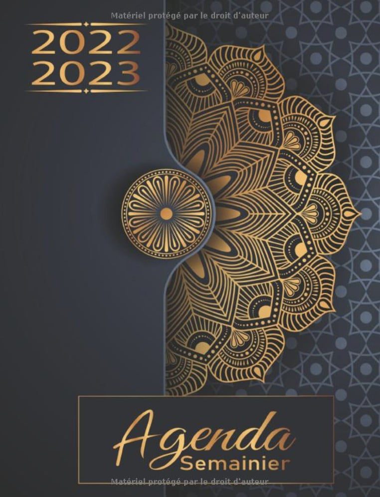 Agenda 2022-2023 Semainier 1 semaine sur deux pages ,18 mois de juin 2022 à décembre 2023
