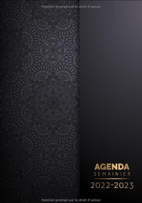 Agenda semainier 2022 2023 Grand format A4 - Planificateur hebdomadaire 1 semaine sur 2 pages