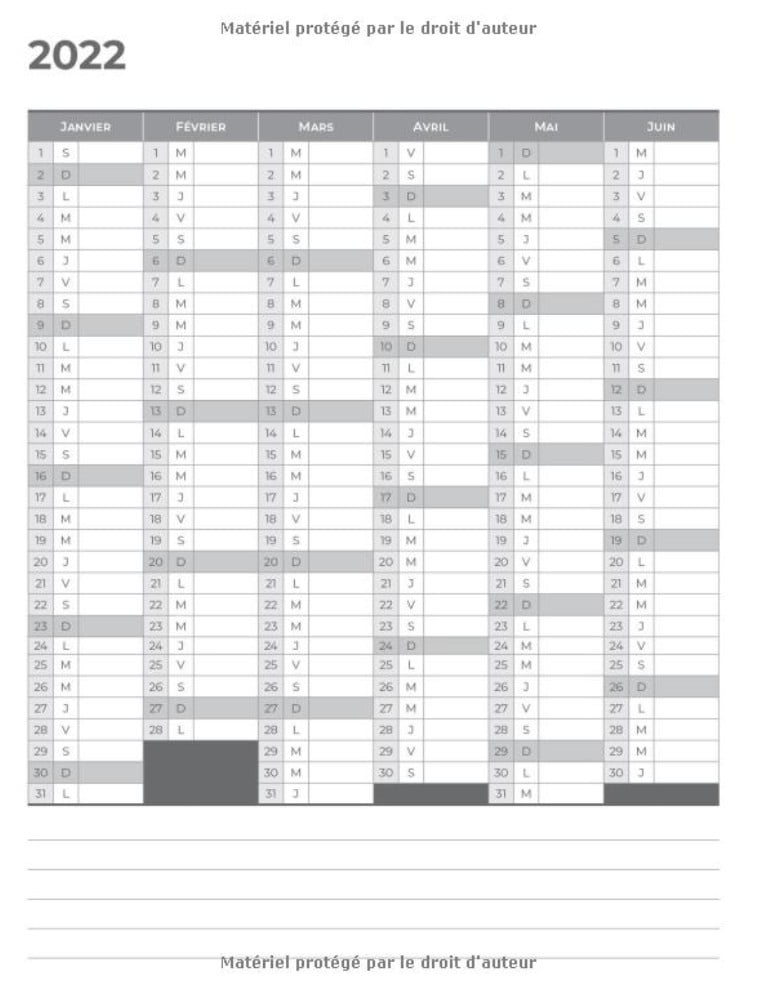 Agenda de juin 2022 à décembre 2023 Semainier 2 Pages Par Semaine