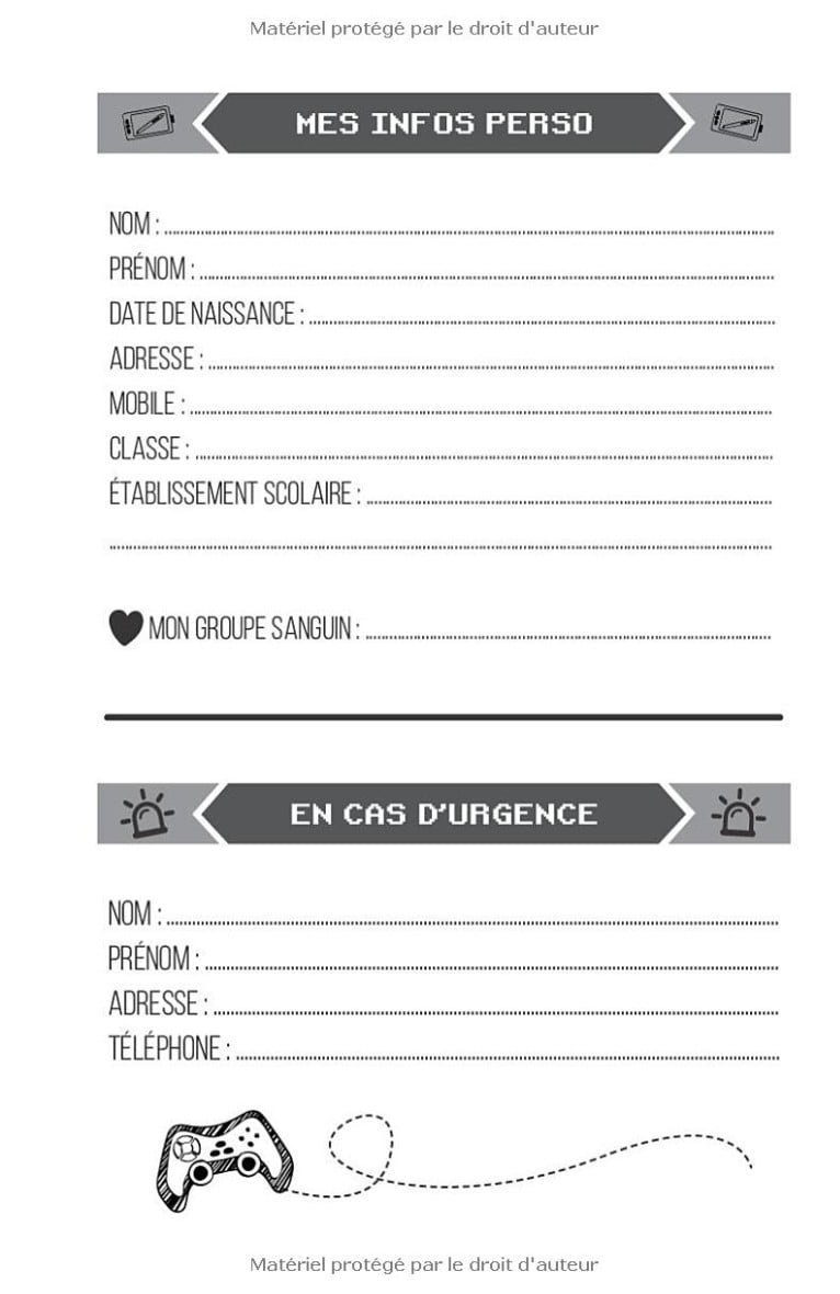 Agenda Scolaire 2022 2023 Gamer - Planificateur journalier 1 jour par page