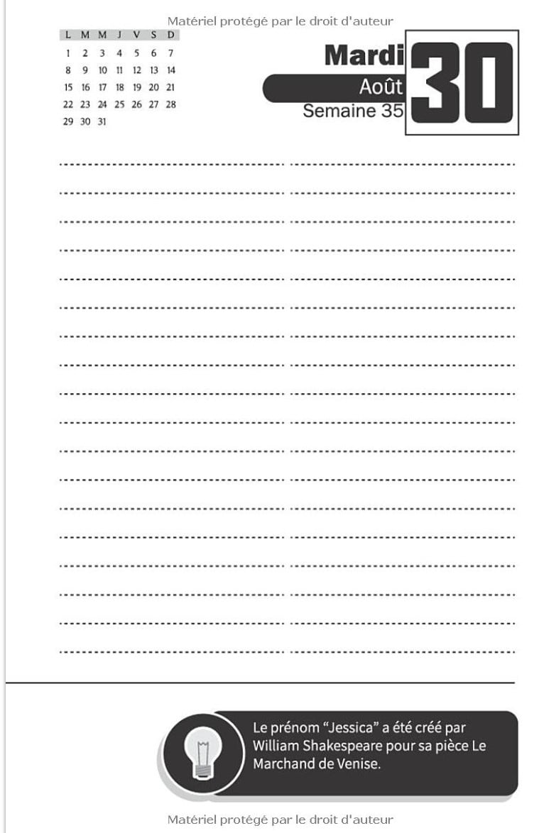 Agenda Scolaire Organiseur Scolaire Pour Fille, Étudiants Collège, Lycée