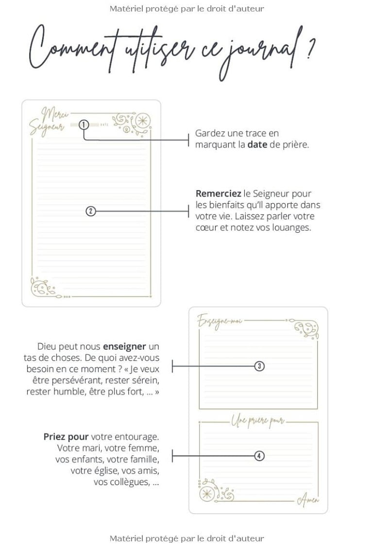 Journal de Prière pour Femme - Carnet de note de Prière Chrétien