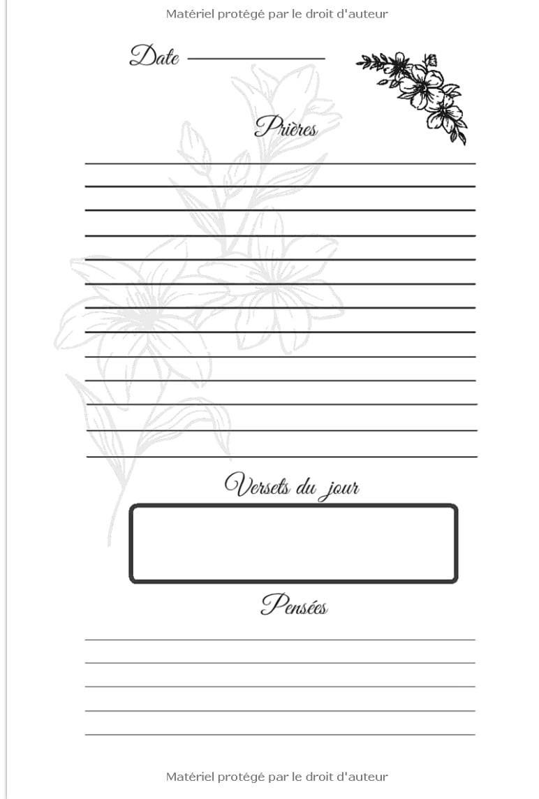 Journal de prières pour les 365 jours de l'année