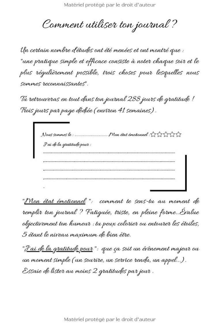 Journal de GRATITUDE pour nous les FEMMES 41 semaines - 288 jours !