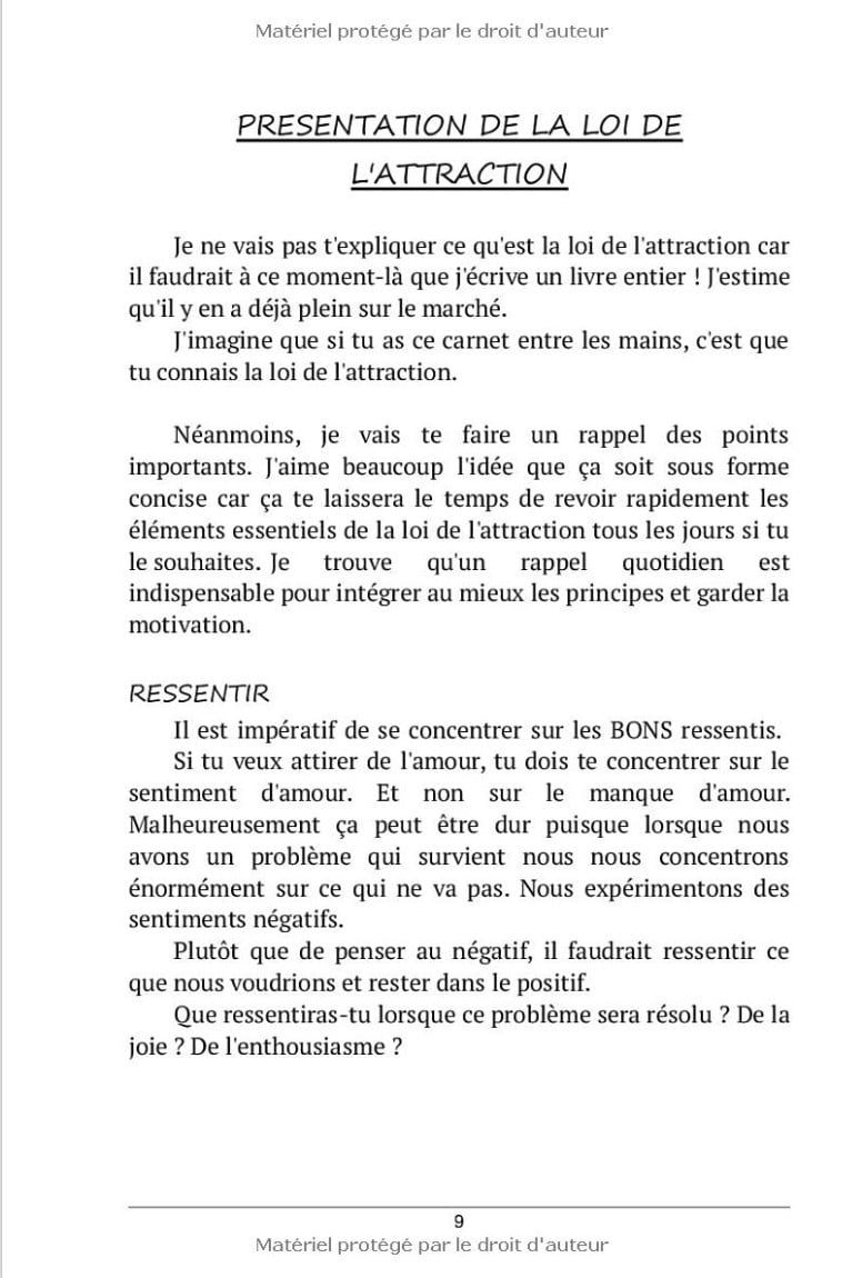 Mon journal de la loi de l'attraction 90 jours pour écrire, ressentir, vibrer
