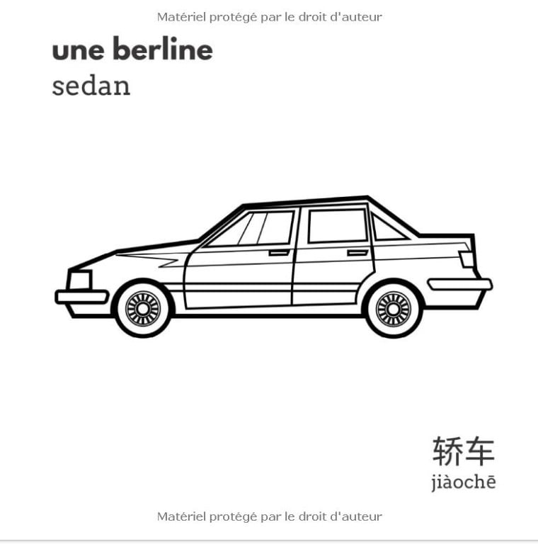 Mon premier imagier trilingue français anglais chinois à colorier : les transports