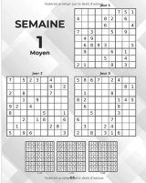 Livre de Sudoku Adulte Grand Format - 1 Puzzle par jour pendant 365 jours - Moyen Difficile Diabolique