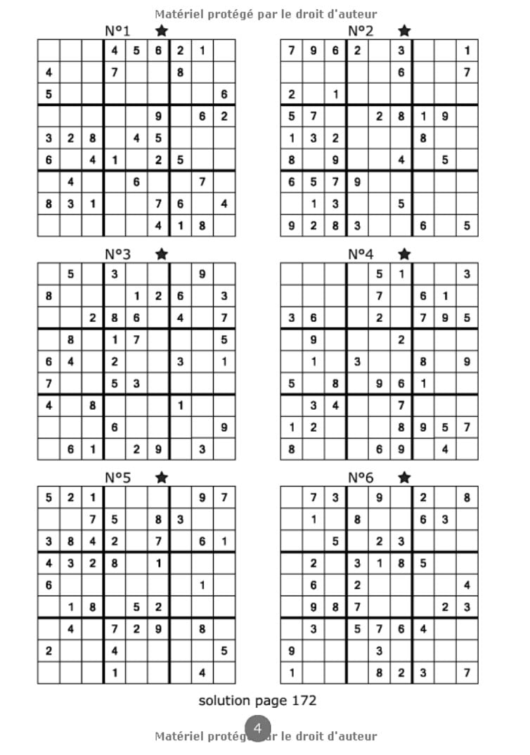 Maxi sudoku 1000 grilles 3 niveaux de difficulté  facile moyen et difficile