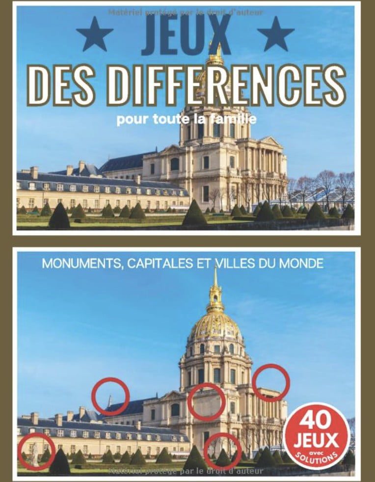 JEUX DES DIFFERENCES : Monuments, capitales et villes du monde dans ce livre original