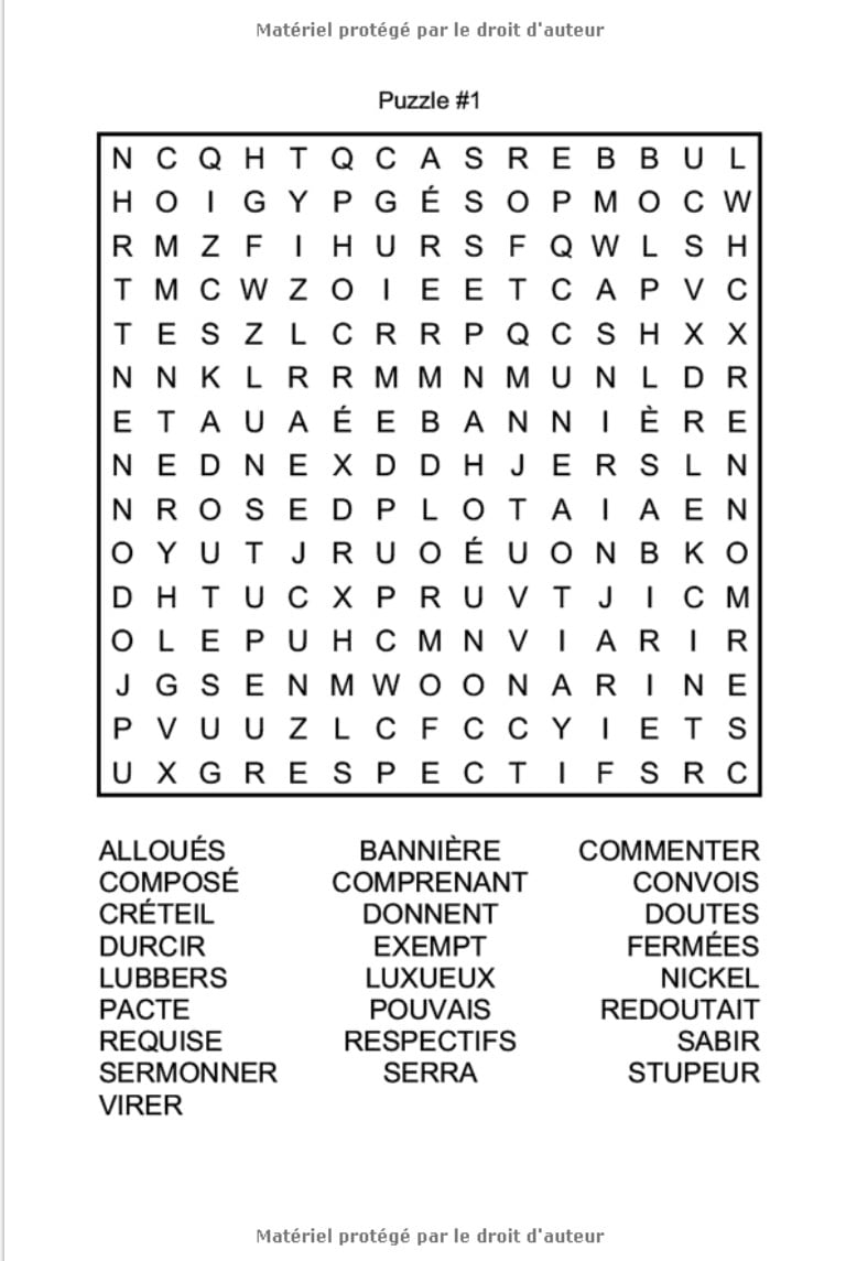 Mots mêlés adultes format de poche : 2500 mots cachés