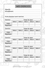 Carnet d'Entrainement Musculation journal pour Suivre et comptabiliser les entrainements de fitness