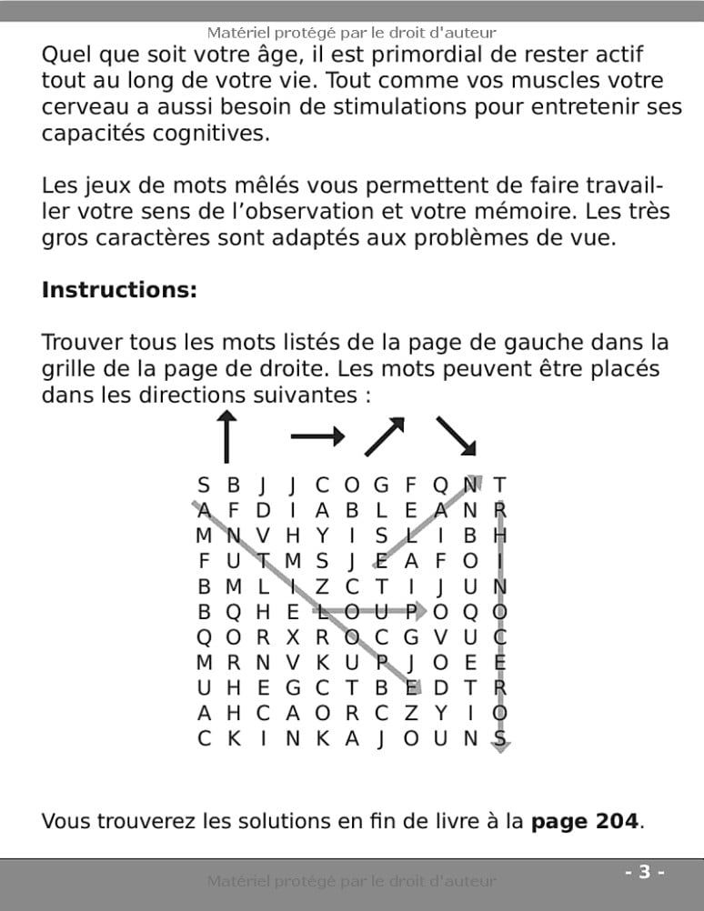 Mots mêlés adultes et séniors - 2000 mots - Très gros caractères - Malvoyants - DMLA
