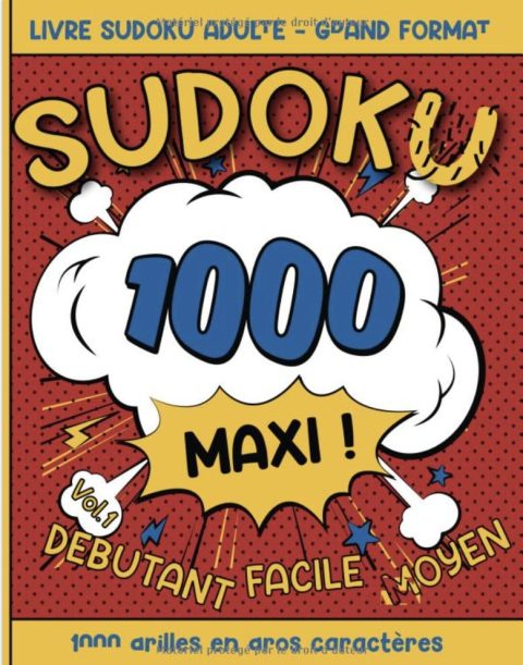 Livre Sudoku Adulte Maxi 1000 Grilles en gros caractères - Grand Format - Débutant - Facile - Moyen