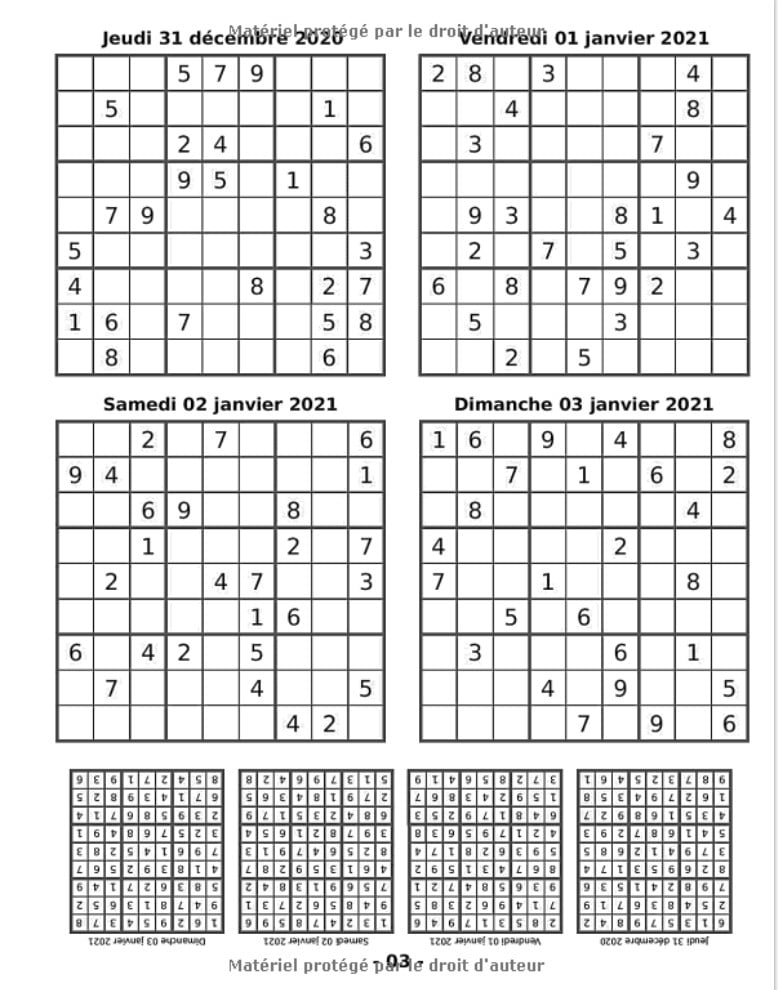 Sudoku 2021 - 1 par jour - Livre Sudoku Adulte Grand Format - Moyen Difficile Diabolique