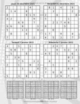 Sudoku 2022 - Calendrier 1 par jour - Livre Sudoku Adulte Grand Format - Moyen Difficile Diabolique