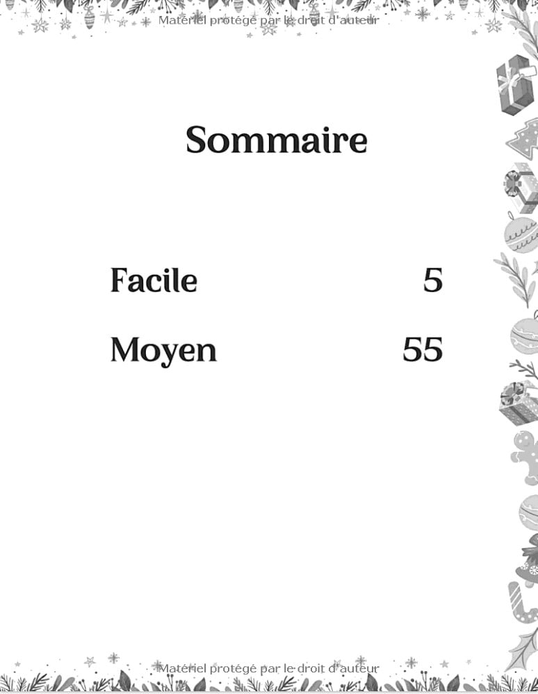 Joyeux Noël - Grand livre de Sudoku pour adultes - 500 Puzzles - Facile à Moyen