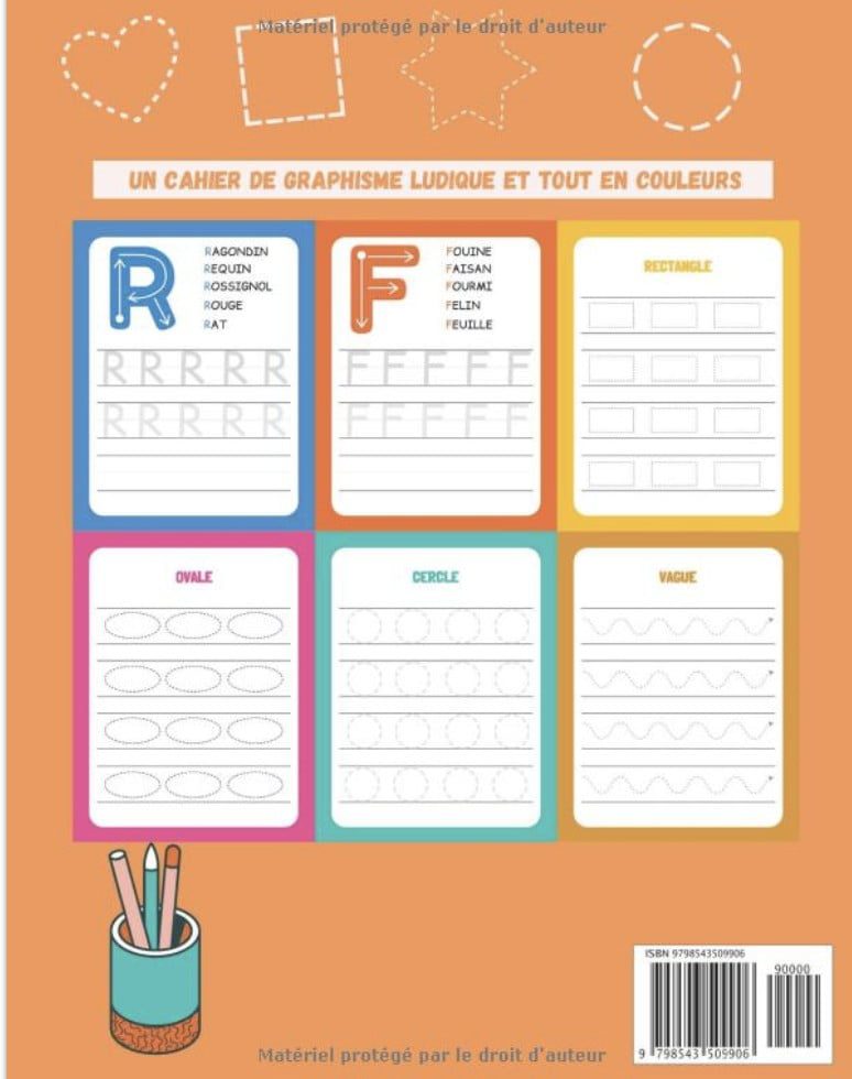 Cahier de Graphisme Maternelle Apprendre à tracer Lignes Formes Lettres PS MS