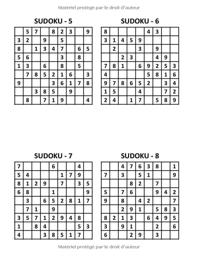 Sudoku enfant 8-12 ans 240 grilles de Sudoku faciles pour enfants avec solutions