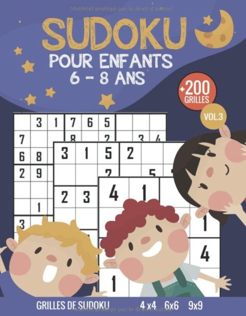 Sudoku Pour Enfants 6-8 Ans Livre de jeu éducatif Sudoku avec +200 Sudoku