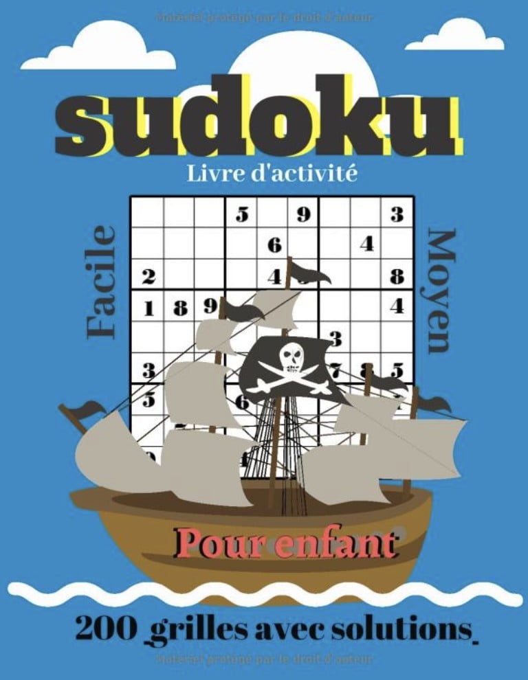 sudoku livre d'activité pour enfant 200 grilles avec Solutions Niveau facile moyen pour enfants,