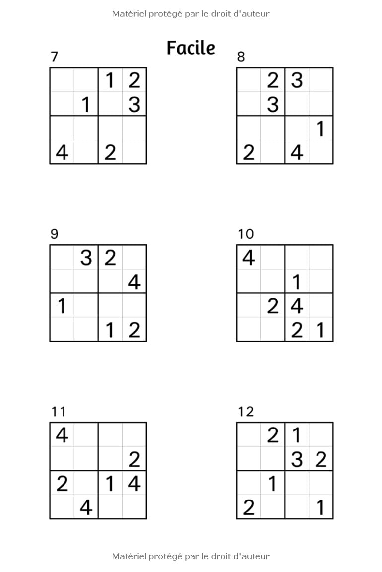 SUDOKU Enfants de 4-7ans Volume 1 : +200 Grilles Facile-Moyen-Difficile