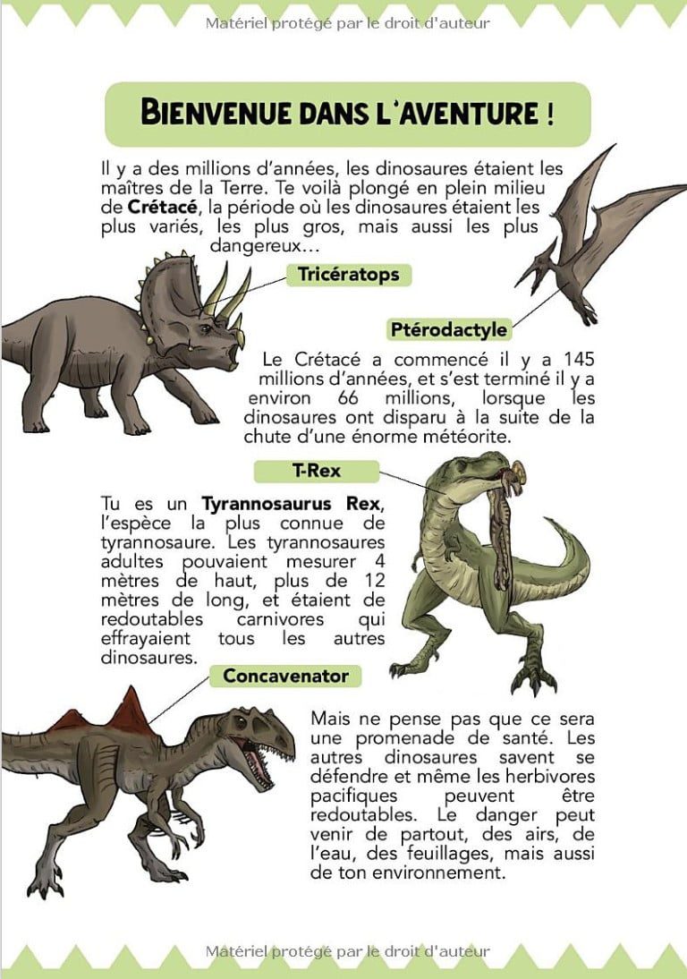 La Terreur du Jurassique Une aventure dont tu es le héros (8 ans et +) - Livres à choix multiples Dinosaures