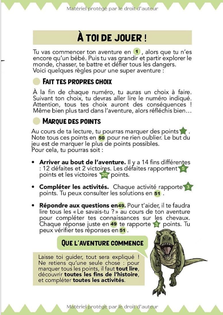 La Terreur du Jurassique Une aventure dont tu es le héros (8 ans et +) - Livres à choix multiples Dinosaures