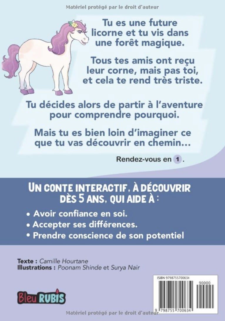 La licorne qui n'avait pas de corne : Un conte à choix multiples inspirant sur la différence, la confiance en soi, et le potentiel qui sommeille en nous
