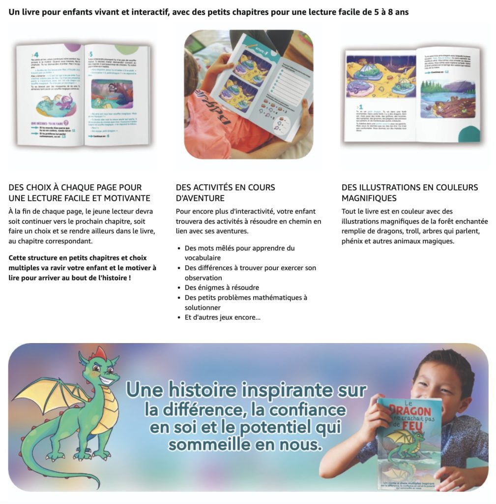 Le dragon qui ne crachait pas de feu : Un livre inspirant sur l'estime de soi et la confiance en soi pour les enfants de 5 ans à 8 ans
