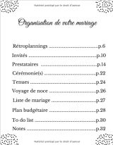 Plannificateur de mariage Carnet pré-rempli qui vous aidera dans vos préparatifs de mariage