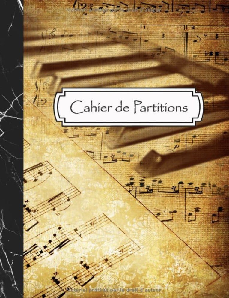 Cahier de Partitions Cahier de musique - Papier manuscrit - 12 portées par page