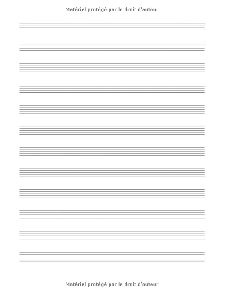 Cahier de Partitions Cahier de musique - Papier manuscrit - 12 portées par page