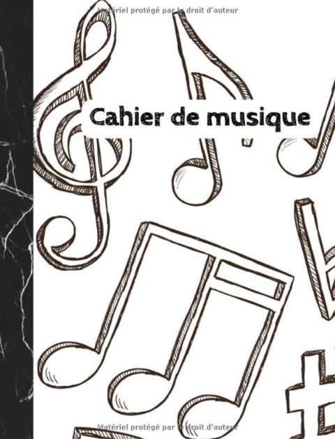 Cahier de Musique Carnet de partitions - Papier manuscrit - 12 portées par page