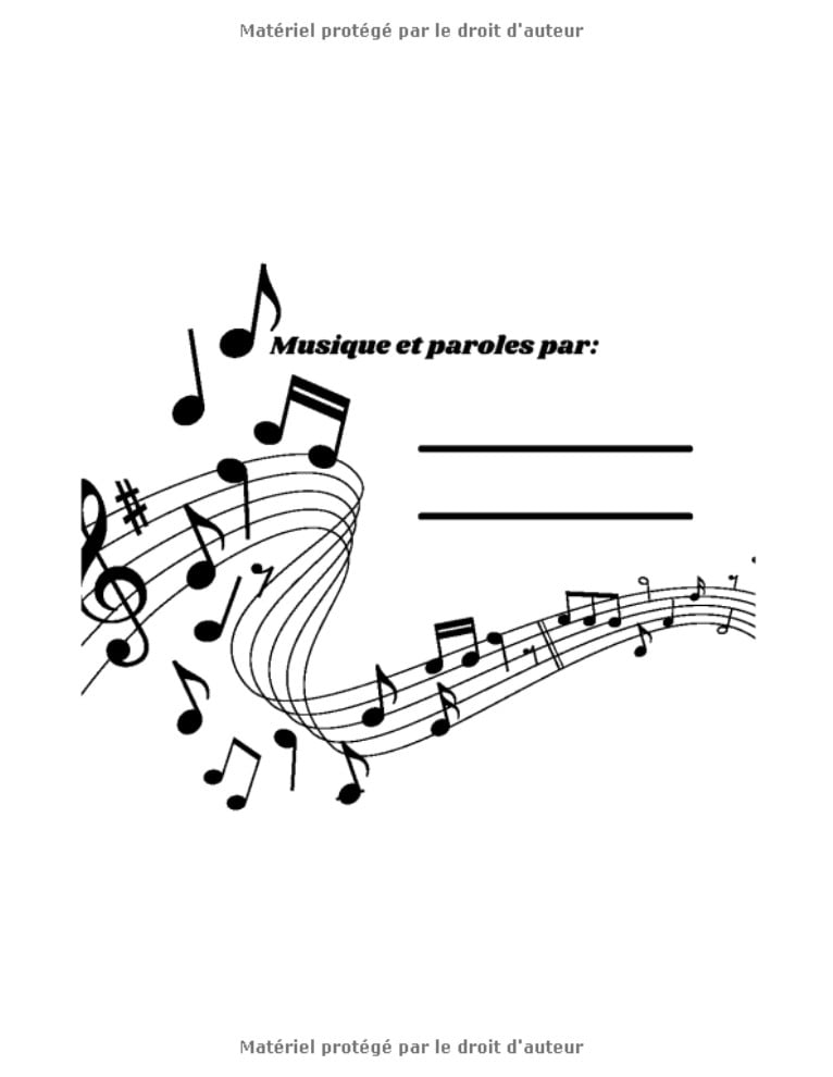 Cahier de Musique Carnet de Partitions 12 portées par page et Seyes Grands Carreaux