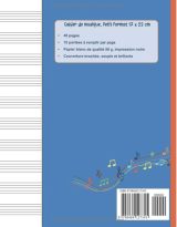 Cahier de musique Petit format 17 x 22 cm 48 pages