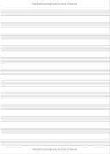 Cahier de Musique avec portées et page grands carreaux