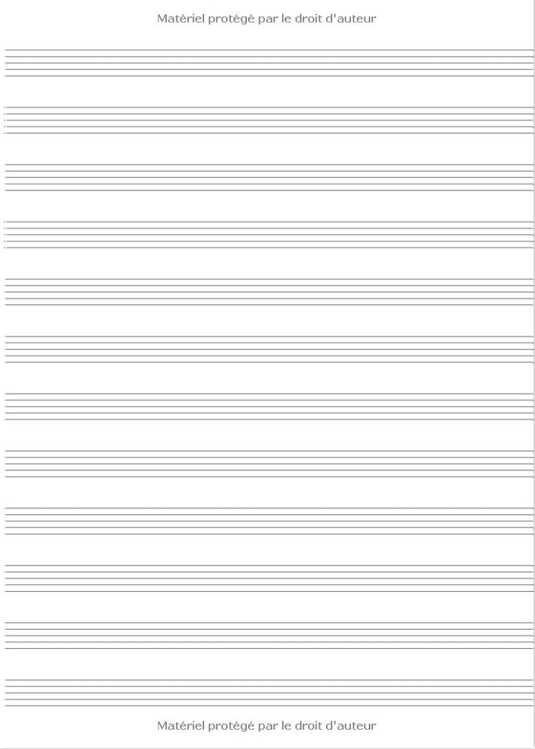 Cahier de Musique avec portées et page grands carreaux