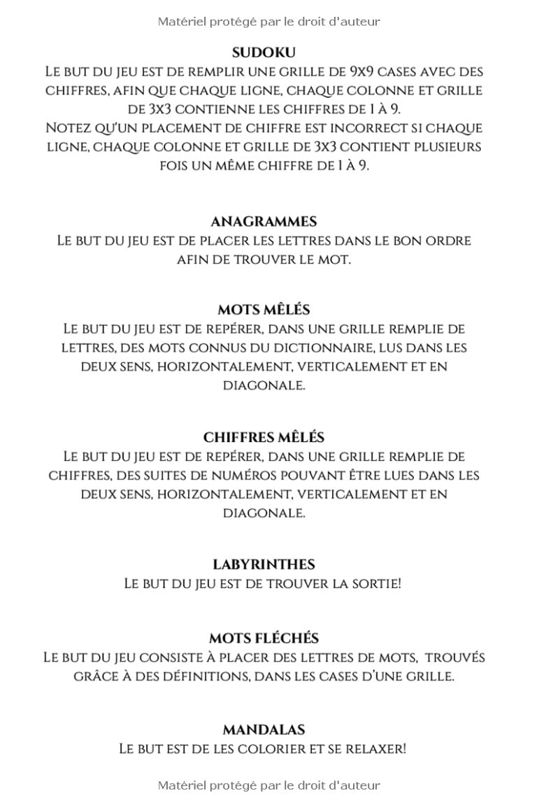 Cahier d'Activités pour adultes Sudoku, Anagrammes, Mandalas, Mots mêlés, Labyrinthes, Mots fléchés, Chiffres mêlés