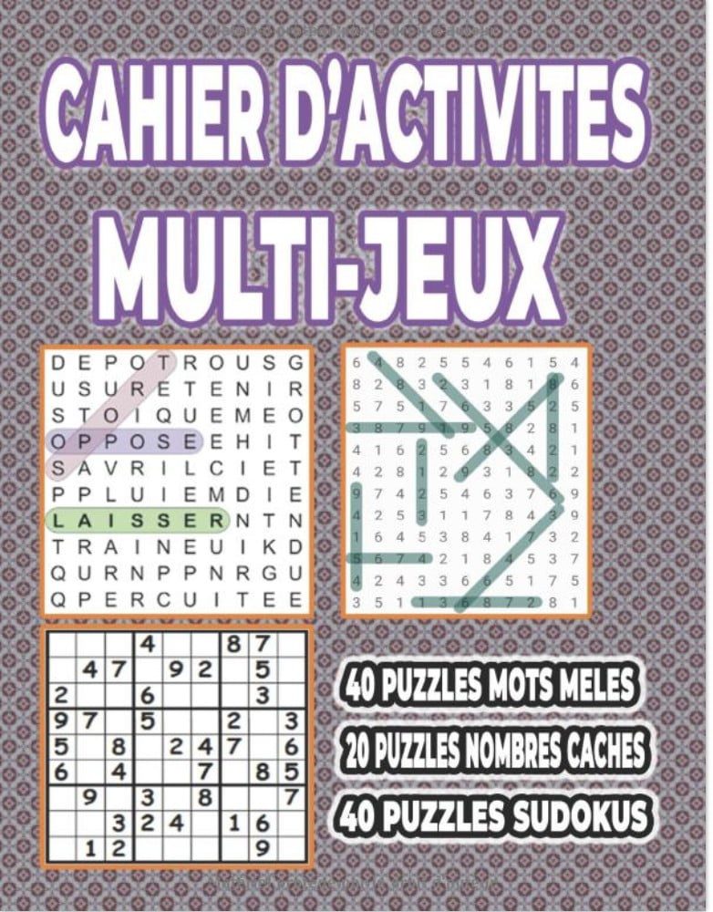 Cahier d'activité multi-jeux Cahier d’activités Multijeux pour Enfants Adolescents et Adultes