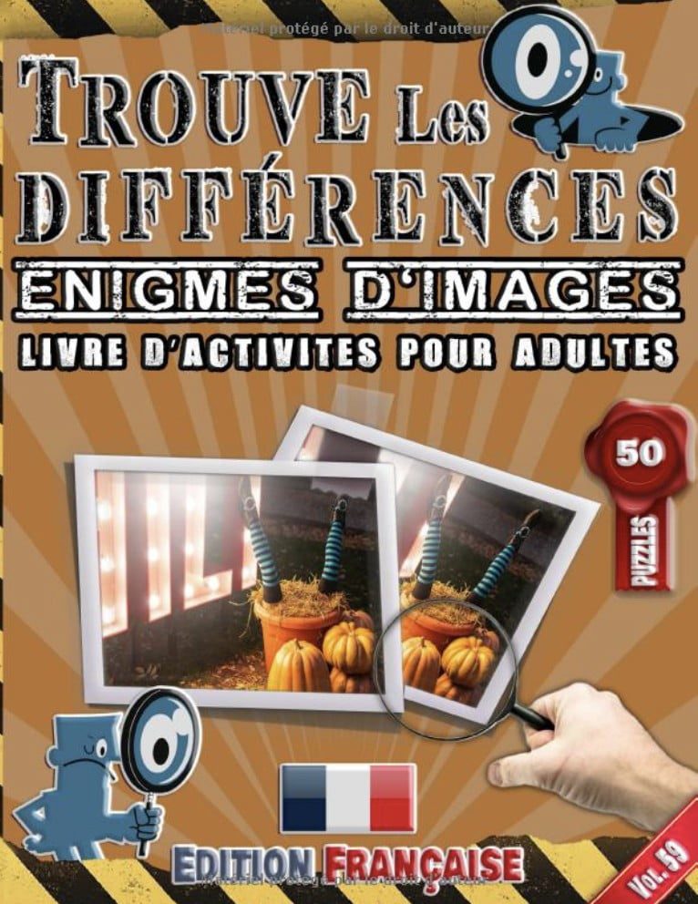Trouve Les Différences  Énigmes D'images - Livre D’activites Pour Adultes