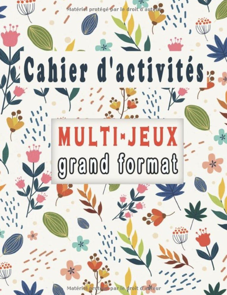 Cahier d'activités Multi-Jeux grand format, Variété d'énigmes adultes