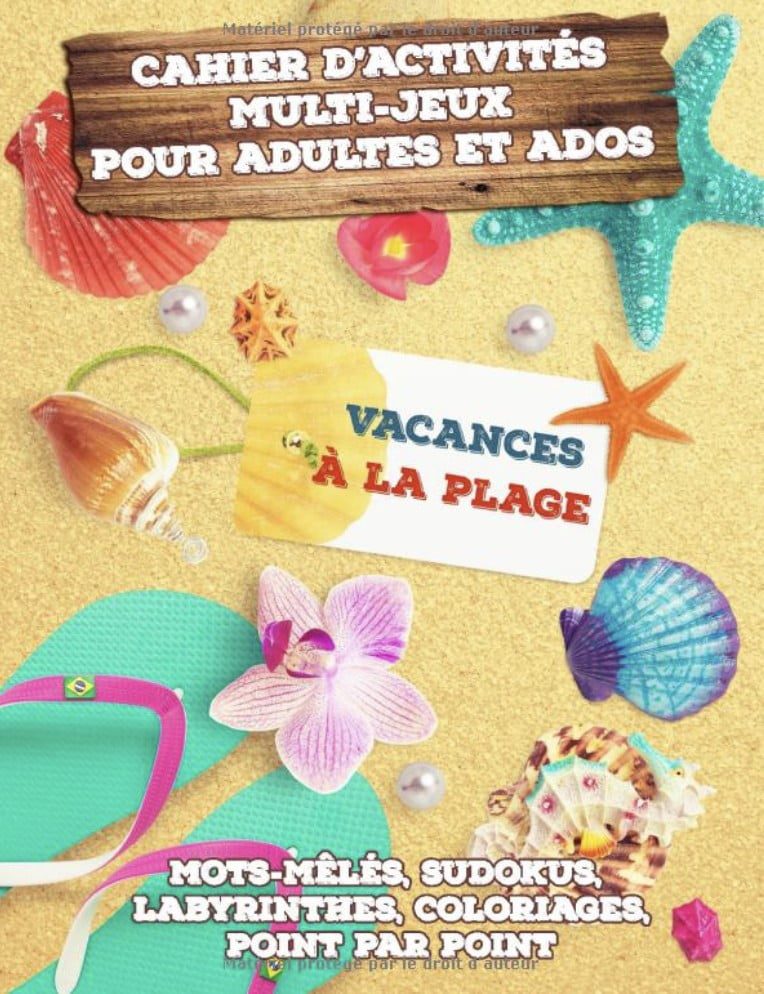 Cahier d’Activités Multi-Jeux pour Adultes et Ados - Vacances à la plage Jeux d’activités en famille