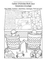 Cahier d’Activités Multi-Jeux pour Adultes et Ados - Vacances à la plage Jeux d’activités en famille